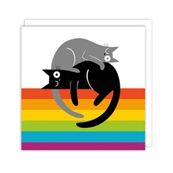 Cats Rainbows Blank Card 