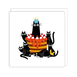 Cats and Cake Birthday Card 