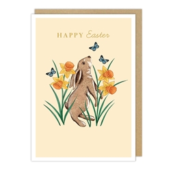 Bunny and Daffodils Easter Card 