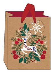 Kraft Reindeer Medium Bag Christmas