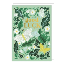 Butterflies & Flowers Good Luck Card 