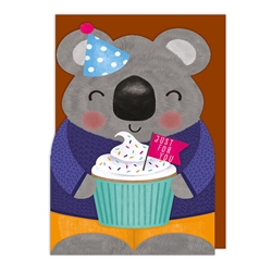 Koala Cupcake Birthday Card 