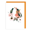 Flower Calico Cat Blank Card 