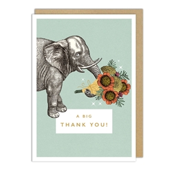 Elephant Flowers Thank You Card 