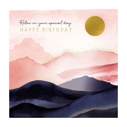 Watercolor Mountain Range Birthday Card