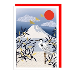 Cranes & Montain Blank Card 