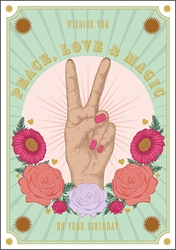 Peace Sign Birthday Card 
