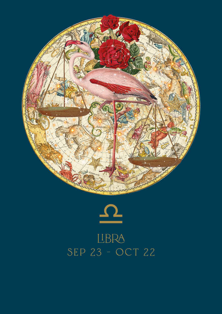 Libra Zodiac Baby Card