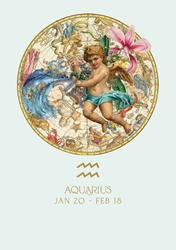 Aquarius Zodiac Baby Card