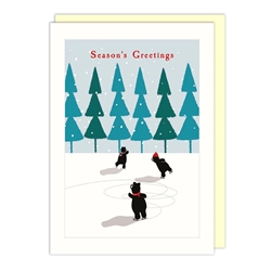 Bears Skating Christmas Card Christmas