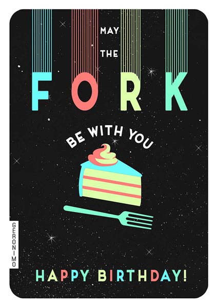 Fork be with You Birthday Card 