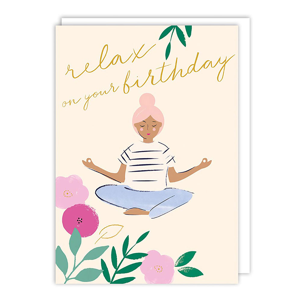The Art File Yoga Birthday Card IW003