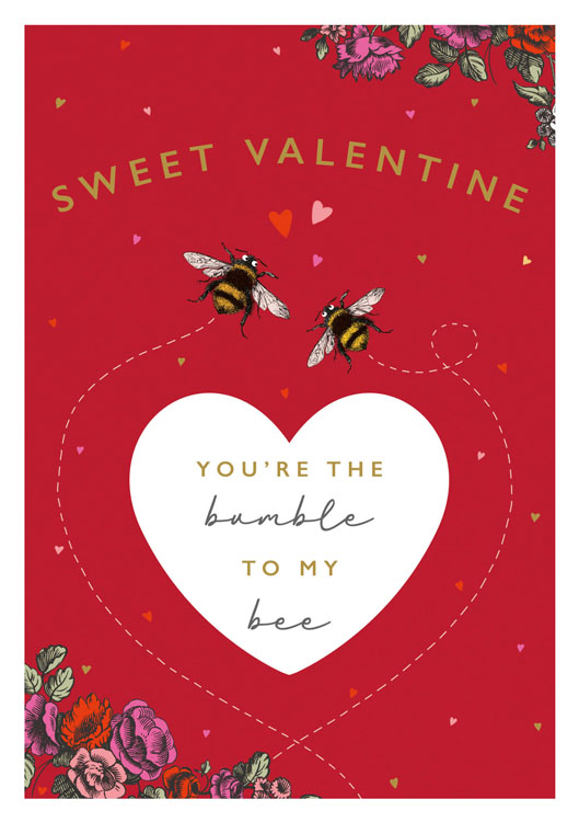 Bumble Bees Valentine's Day Card
