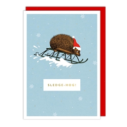 Sledge Hog Christmas Card Christmas