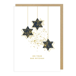 Black and Gold Bar Mitzvah Card 