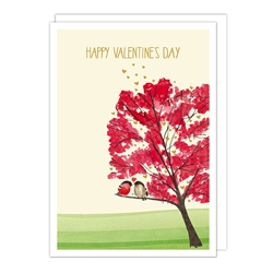 Birds Tree Valentines Day Card 