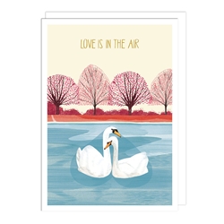 Swans on Lake Love Card 