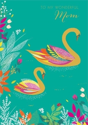 Swan Mothers Day Card 