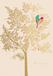 Tree with Birds Valentines Day Card 