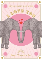 Elephants Valentines Day Card 
