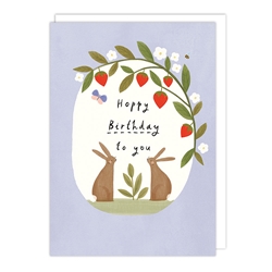 Rabbits Hoppy Birthday Card 
