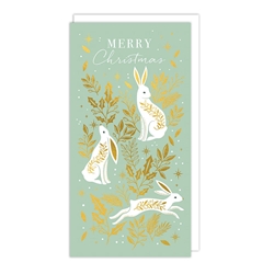 Rabbit Money Wallet Christmas Card Christmas