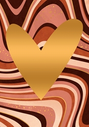 Gold Heart Love Card