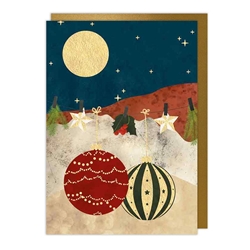 Ornaments Moon Christmas Card Christmas