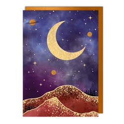 Moon Planets Blank Card 