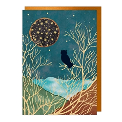 Owl Tree Blank Card 