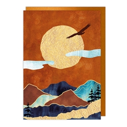 Mountains Sun Blank Card 