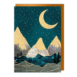 Moon Mountains Blank Card 