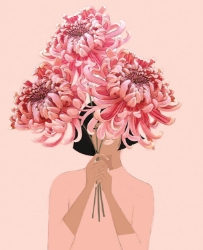 Holding Flowers Blank Card