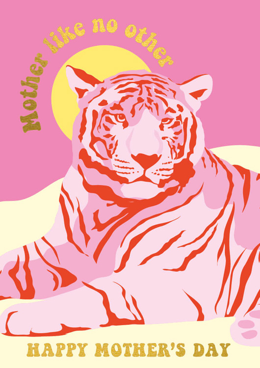 Pink Tiger Mother's Day Card