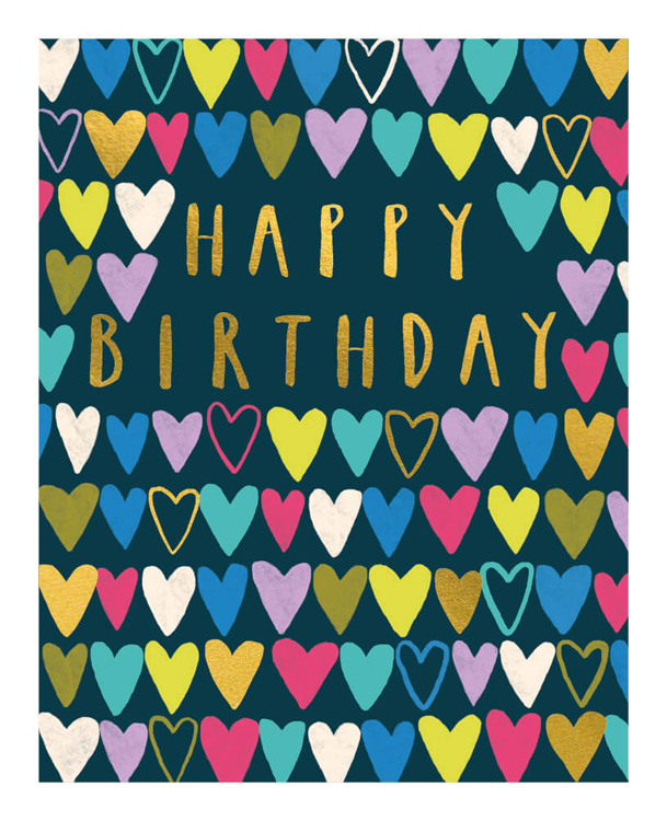 Hearts Birthday Card