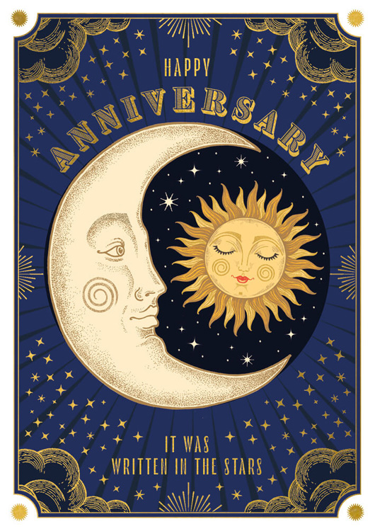 Moon Star Anniversary Card