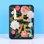 Diecut Flowers Love Card