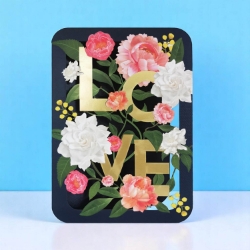 Diecut Flowers Love Card
