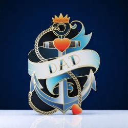Diecut Anchor Fathers Day Card