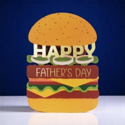 Diecut Burger Fathers Day Card
