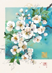 White Blossom Blank Card