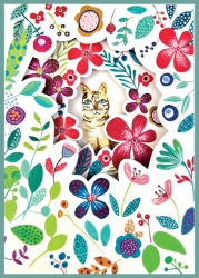 Trifold Red Cat Blank Card