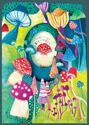 Trifold Mushrooms Birthday Card