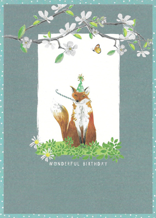 Party Fox Birthday Card
