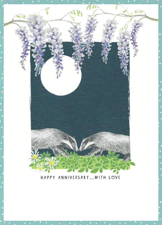 Moon Badgers Anniversary Card