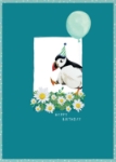 Puffin Balloon Birthday Card