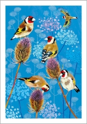 Thistle Finches Blank Card