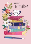 Pile Of Books Birthday Card