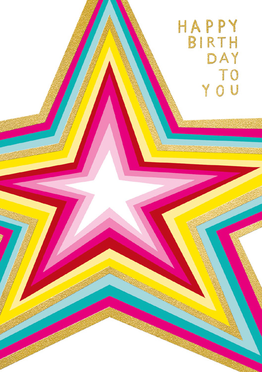 Star Beam Birthday Card