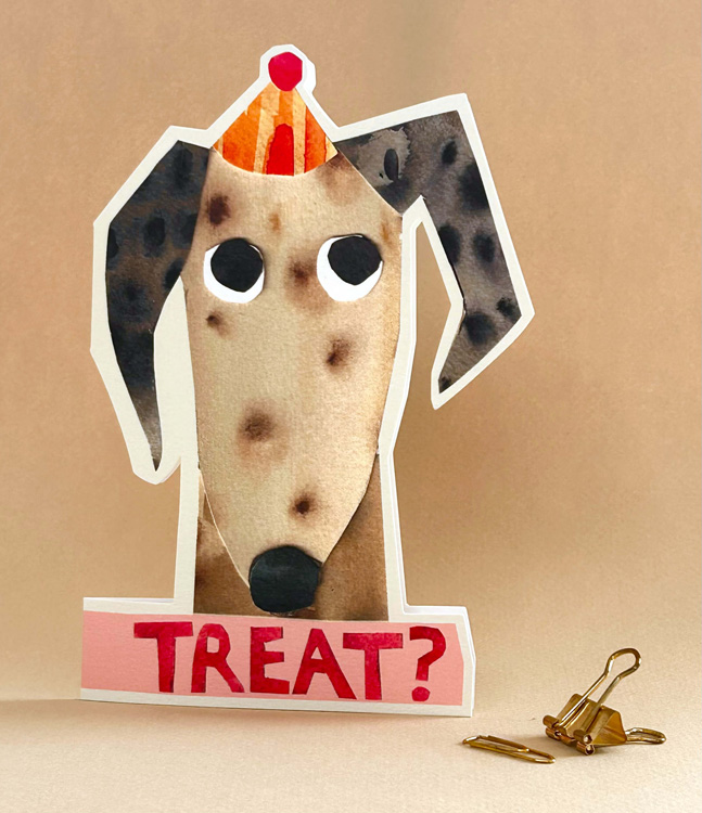 Diecut Dog Treat Friendship Card